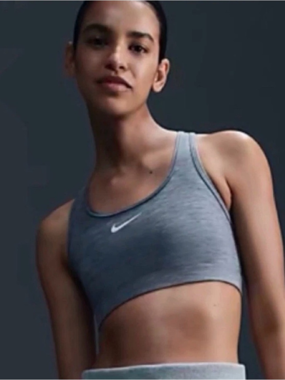 Nike Swoosh Women’s Small Padded Racerback Medium Support Sports Bra Gray